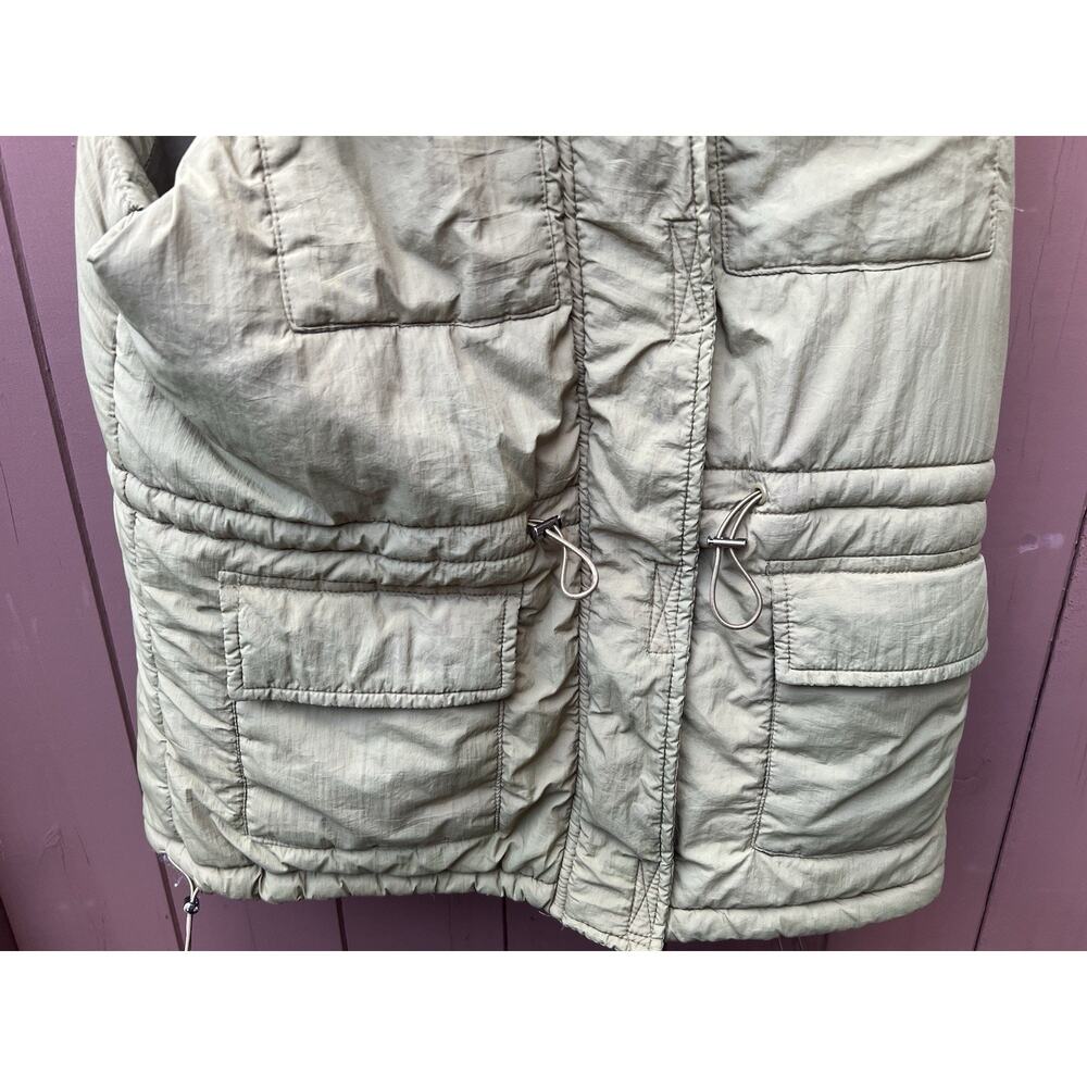 DKNY Active Hooded Vest Women Size Smalk in Full-Zip Washed Olive Green - Picture 5 of 9